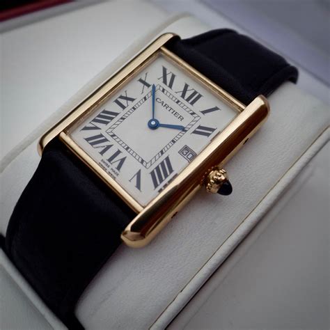 cartier watch mens gold|solid gold cartier watch.